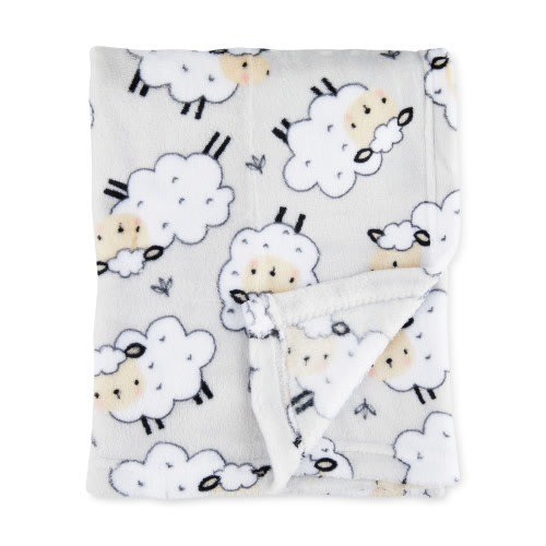Parent's Choice Grey Sheep Plush Baby Blanket,Infant Unisex, 30" x 36"