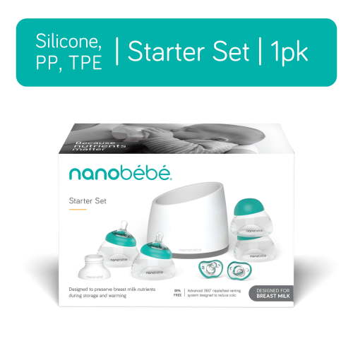 Exclusive Nanobebe Teal Early Essentials Anti-Colic Baby Bottle Gift Set | Newborns & Infants