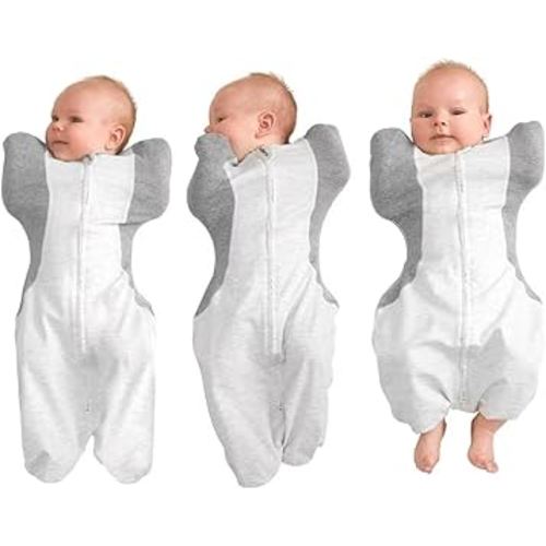 KIDIRA Swaddle for Newborns, Baby Swaddles 1-3 Months 5-13lb, Arms Up Swaddle 1-3 Months Newborn with Moisture-Wicking Fabric, Promotes Healthy Hip Development, 2-Way Zipper & Foot Buttons, 1Pack