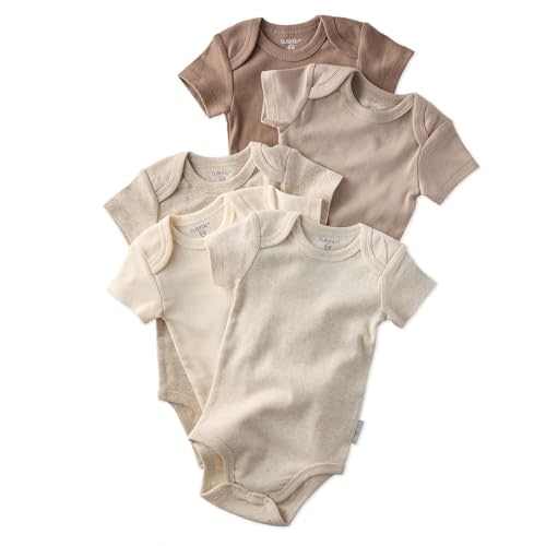 Butterblu Avery 5-Pack Short Sleeve Bodysuits​ 100% Organic Cotton for Baby Boys​ & Girls