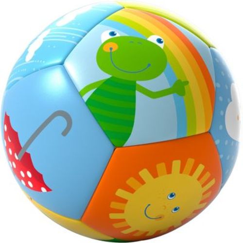 HABA Soft Baby Ball Toy for Tummy Time and Sensory Play - Colorful Rainbow 4.5" Balls for Babies and Toddlers Age 6 Months+