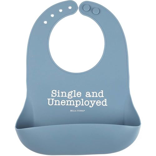 Baby Bib for Eating by Bella Tunno, Waterproof Silicone Bib with Large Food Catcher, Adjustable Fit for Babies 4-12 months & Toddlers 1-3 Years, Boys & Girls, Single and Unemployed