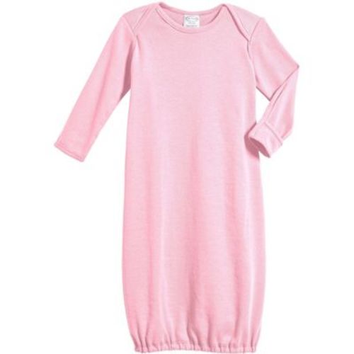 City Threads Usa-made Organic Cotton Super-soft Baby Rib Gown | Bright Light Pink - 3/6m