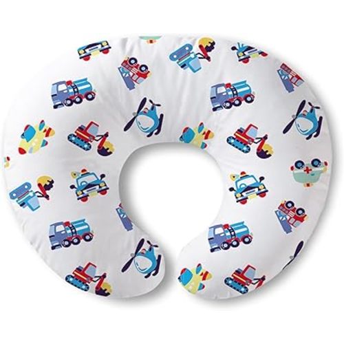 Little Grape Land Nursing Pillow for Breastfeeding, Breathable Breast Feeding Pillow and Positioner with Removable Cover for More Support, Tummy Time and Bottle Feeding Support Pillow, Little Drivers