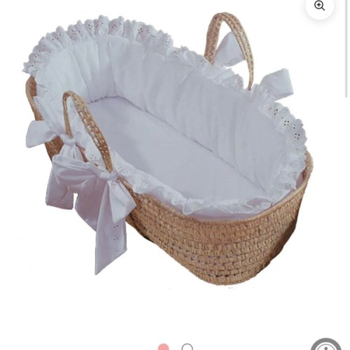 Traditional Eyelet Baby Moses Basket