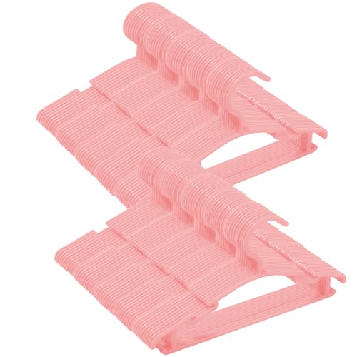 100 Pack Pink Baby Nursery Closet Hangers,Non-Slip Laundry Infant Pant Hanger for Newborn Clothes Gift,Ultra-Thin Child Coat Hanger for Girl Boy Toddler Kid