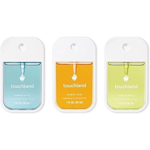 Touchland Power Mist Hydrating Hand Sanitizer Spray, FRESH Trio Set (Mint, Citrus, Lemon Lime), 1 FL. OZ. Travel Size (Set of 3)