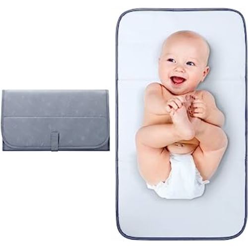 Lekebaby Portable Changing Pad, Waterproof Baby Changing Mat, Foldable Travel Diaper Chang Pad, Grey