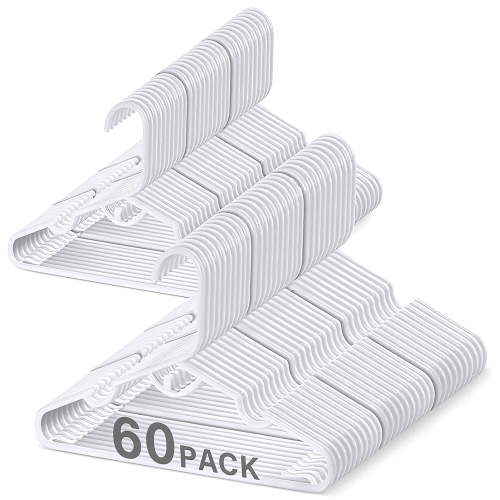 Allhall, Kids Hangers, Space Saving, 60 Pcs, 29x17cm, White