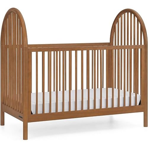 Delta Children Cannon 4-in-1 Convertible Crib - Converts from Baby Crib to Toddler Bed, Daybed and Sofa Bed, Fits Standard Full-Size Crib Mattress, Chestnut
