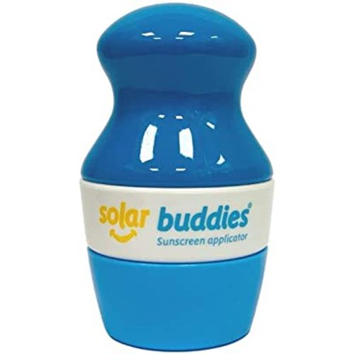 Full Blue Solar Buddies Refillable Roll On Sponge Applicator For Kids, Adults, Families, Travel Size Holds 100ml Travel Friendly for Sunscreen, Suncream and Lotions (Full Blue)