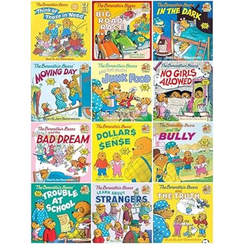 The Berenstain Bears Collection (12): The Berenstain Bears and Too Much Junk Food; the Berenstain Bears Learn About Strangers; Berenstain Bears & the Bully; Berenstain Bears Moving Day; Berenstain Bears Dollars and Sense; No Girls Allowed (An Unofficial B