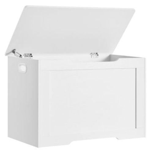 Usikey Toy Chest, Toy Box For Living Room, Storage Chest With 2 Safety Hinges, 29“ Lift Top Storage Bench, For Bedroom, Entryway, White