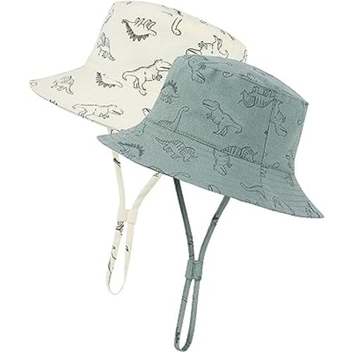 Durio Baby Bucket Sun Hat Toddler Hats Summer Beach Hat UPF 50+ Sun Protection Bucket Hats for Kids Baby Boy Girl Gifts 2Pack
