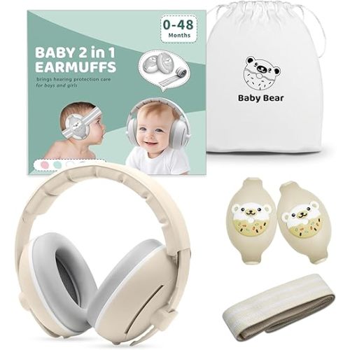 BOENFU Baby Ear Muffs Noise Protection Noise Cancelling Headphones with Adjustable Headband, Ear Protection for Babies