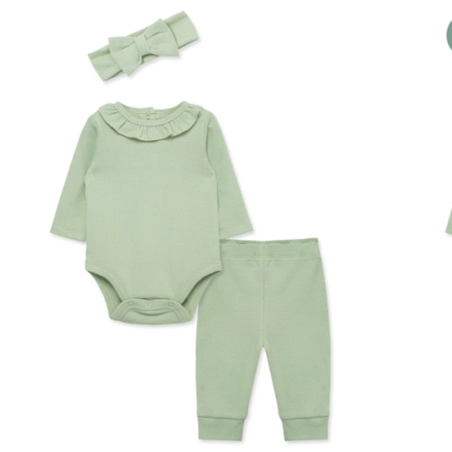 Green Pointelle Bodysuit & Pant Set