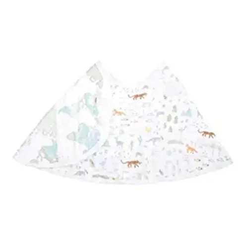 aden + anais Essentials Burpy Bib, 100% Cotton Muslin, Soft Absorbent 4 Layers, Multi-Use Burp Cloth and Bib, 22.5" X 11", Single, Voyager-Ecosphere