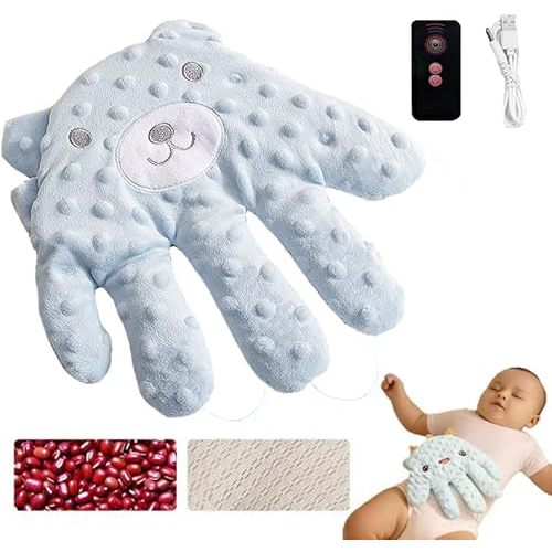 Baby Soothing Palm, Baby Patter for Sleep, Baby Startle Prevention Hand Glove, Electric Baby Hand Sleep Soothers Pillow, Red Bean Filling, Cute for Newborns, Baby Girl, Baby Boy (A)