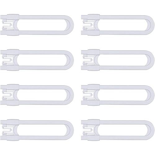 Sliding Cabinet Child Safety Locks-GRANDOTO U Slide Door Locking for Childproof Safe Latch & Baby Proofing Lock for Wardrobe,Cabinet,Kitchen,Bathroom,Drawer,Storage Doors Knobs & Handles(8Pack White)