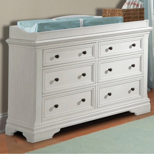 Stella Baby and Child Athena Collection Double Dresser in Belgium Cream