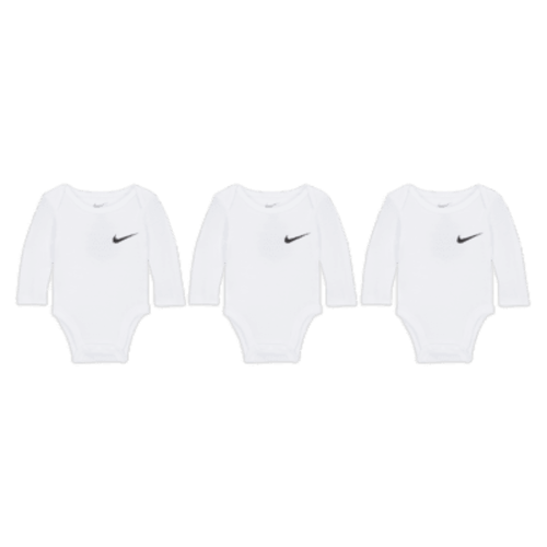 Nike Essentials Baby (0-9M) 3-Pack Long Sleeve Bodysuits
