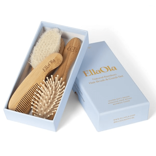EllaOla 3-Piece Baby Bamboo Brush & Comb Set