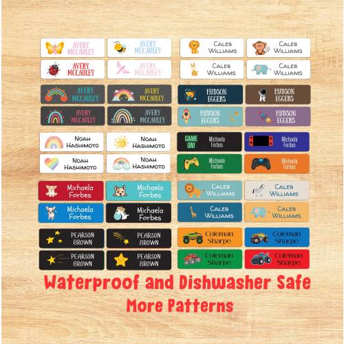Custom Waterproof Daycare Labels- Dishwasher Safe - Preschool Labels -Name Stickers - School Supply Labels - Name Labels for School Supplies