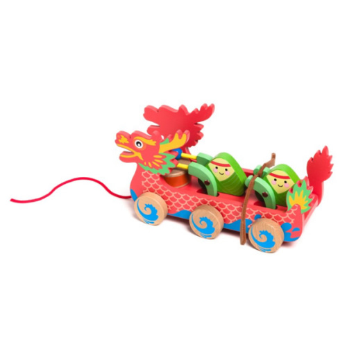 Wooden Dragon Boat Pull Along Toy - a la carte — Bitty Bao Chinese Bilingual Books & Toys