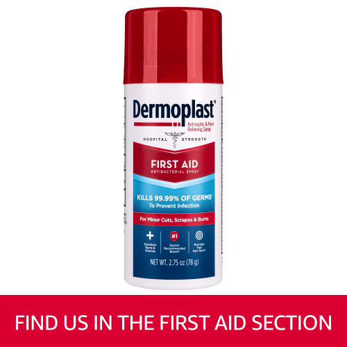 Dermoplast First Aid Spray, Antiseptic & Analgesic Spray for Minor Cuts, Scrapes and Burns, 2.75oz