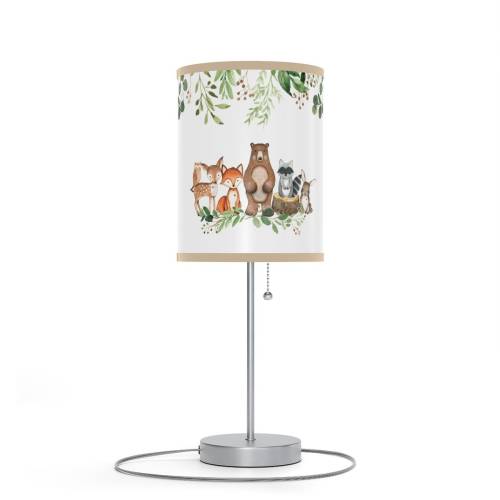 Woodland Animal Lamp - Baby Boy Woodland Nursery - Woodland Animal Decor - Baby Shower Gift - Fox Bear DeerBaby Shower Gift - 546