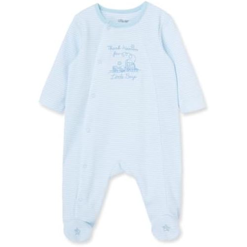 Little Me Clothes for Baby Boys' 100% Cotton Scratch-Free Tag Footie Sleeper, Preemie to 9 Months