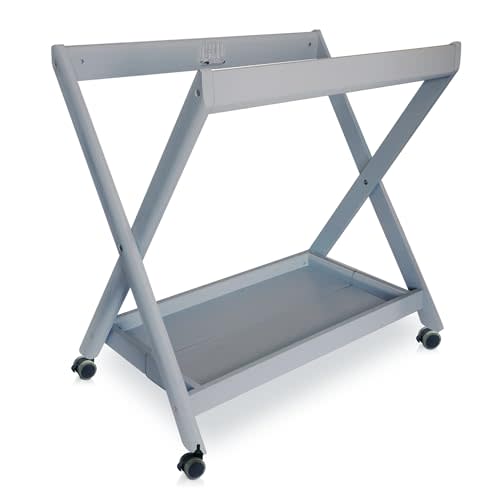 Calvana Bassinet Stand, Compatible with UPPAbaby Bassinet 2015 and Later Accessories, One-Step Open & Close, Pine Wood, Grey
