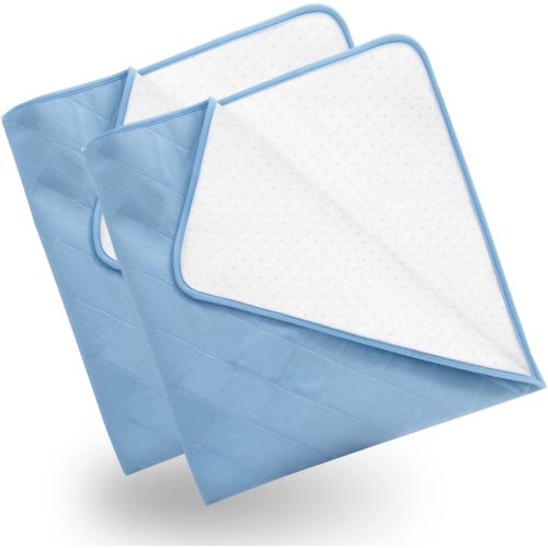 Washable Reusable Bed Pad/ Mat - 34" x 36", 2 Pack, Incontinence Underpads, Waterproof Chuck Pads, Sheet Protector with Non-slip Back for Adults, Elderly, Kids and Pets, Machine Washable
