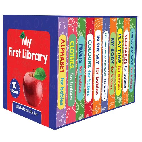 Pegasus My First Library Box-Set Of 10 Preschool Board Books (Alphabet, Fruits & Vegetables, Numbers, Animals & Birds, Colours, First Words, Etc) (My First Preschool Board Books)