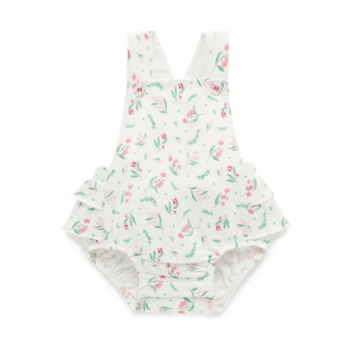 Magnolia Sweet Kids - Purebaby Blossom Baby Girls Organic Cotton Romper