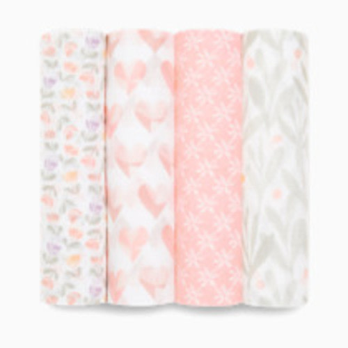 Aden + Anais Essentials Cotton Muslin Swaddles (4 Pack) - Piece Of My Heart