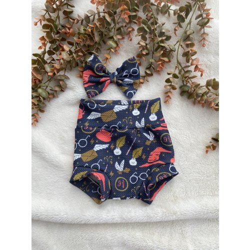 Wizard bummies and bow set - wizard baby - future wizard - magic bummies set - baby bummies - bummie - wizard baby pant