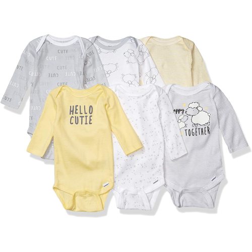 Baby 6 Pack Long-sleeve Onesies Bodysuit