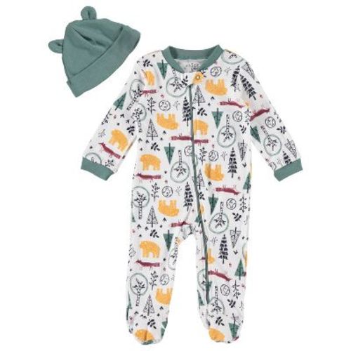 Chick Pea Gender Neutral Baby Clothes Footed Pajama Set for Sleep and Play 2 Pack Animals Snow Creatures 0-3M