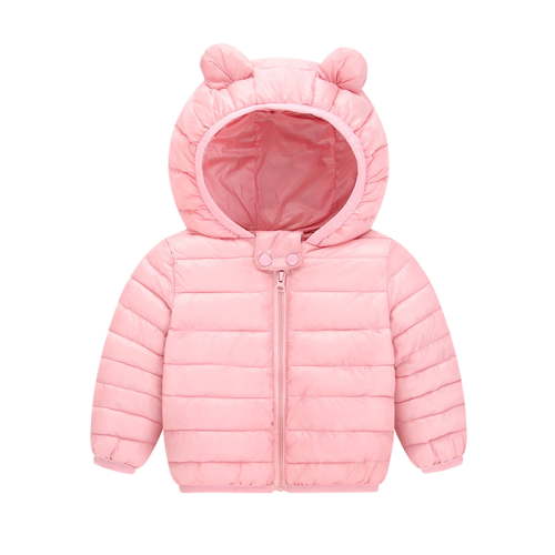 Toddler Fall Jacket Cute Bear Hooded Jacket Windproof Down Jacket for Baby Girls Winter Warm Outerwear 6-12 Months Warm Thick Clothes