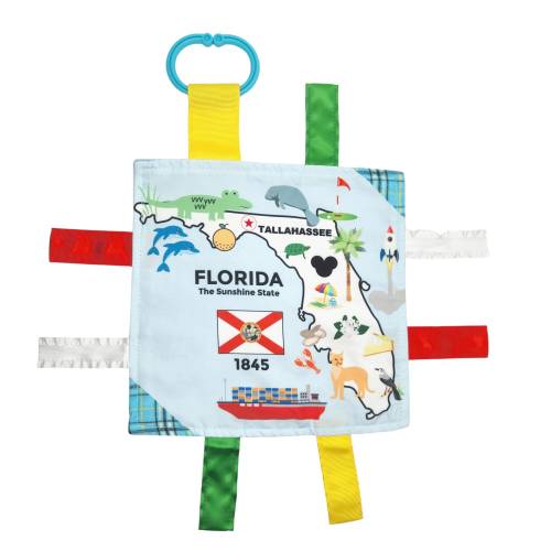 Florida Sensory Crinkle Square Toy: State Facts Travel Tag