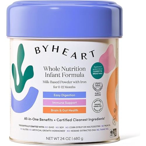 Infant Formula Powder for Infants 0-12 Months, Made With Organic Whole Milk, Clean Label Project Certified, Closest-to-Breast Milk Baby Formula Patented Protein Blend, 24 Ounce (Pack of 1)