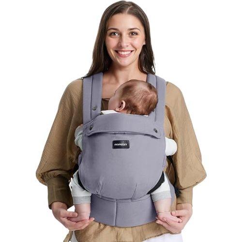 Momcozy Baby Carrier - Ergonomic, Cozy and Lightweight Carrier for 7-44lbs, Effortless to Put On, Ideal for Hands-Free Parenting, Enhanced Lumbar Support, Purehug for Infant to Toddler, Light Purple