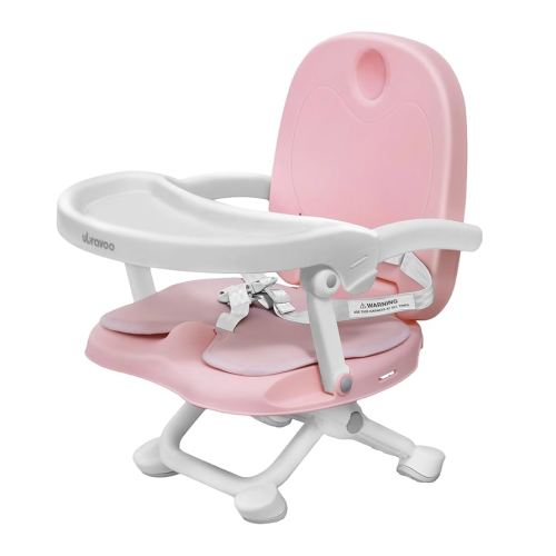 Baby Booster Seat for Dining Table with Removable Tray & Cushion, 3in1 Portable Toddler Booster Seat, 4 Height Adjustable Travel High Chair for Babies and Toddlers
