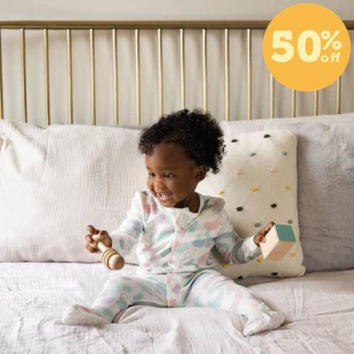 watercolor organic cotton magnetic parent favorite footie – Magnetic Me