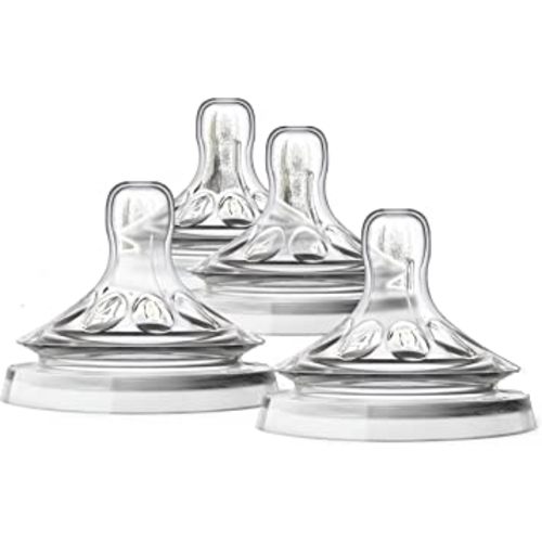 Philips Avent Natural Baby Bottle Fast Flow Nipple, 6M+, Flow 4, SCF654/43, (Pack of 4)