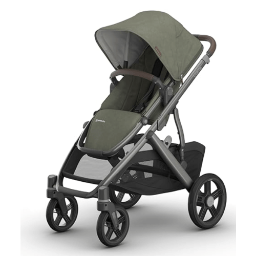 UPPAbaby Vista V3 Full-Size Single-to-Double Stroller System, Toddler Seat, Bug & Rain Shields, Storage Bag Included, Evelyn (Meadow Green)