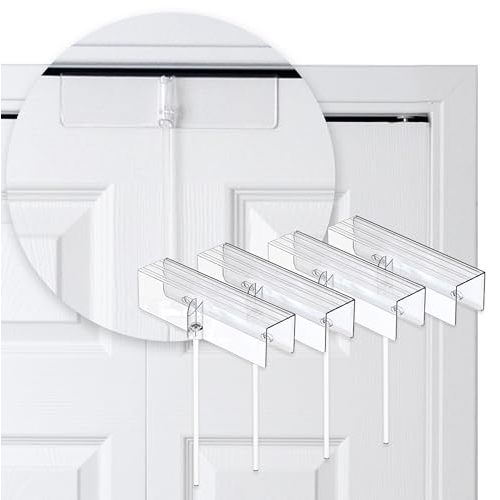 (4- Pack) - Safety Innovations Bi-fold Door Lock - Closet Protection Child and Pet Proof Bi-fold Door Lock - Tool-Free Installation - Unbreakable Clear Polycarbonate - for 1 3/8" Thick Wood Doors