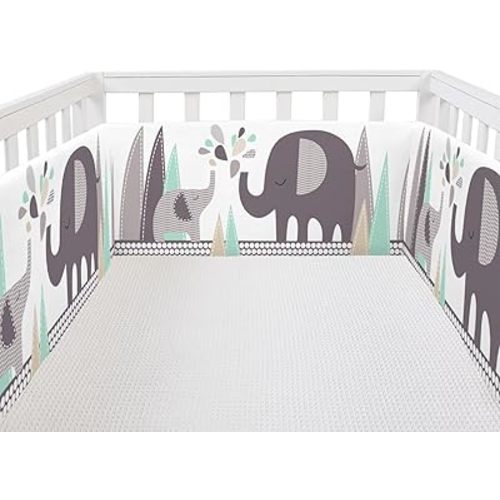 4Pcs Mesh Liner Pads for Anti-Collision,Multifunctional Edge and Corner Guard Coverage-4 Sides, Soft Cushions-DIY (Elephants)