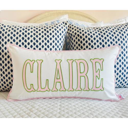 Applique Name Pillow Cover